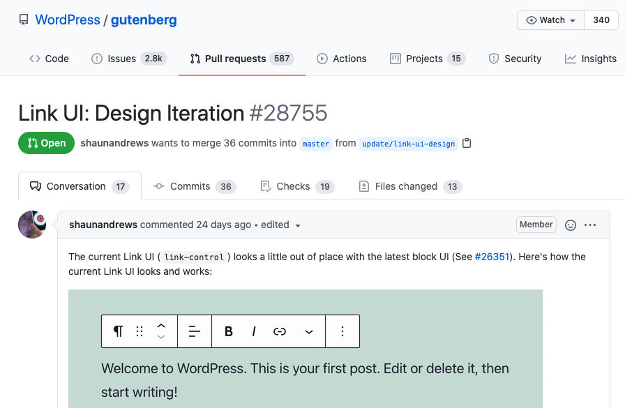 Gutenberg-PR-Link-UI-Design-Iteration